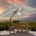 Arlmont & Co. Sekinat 137.7" x 107.9" Rectangular Lighted Cantilever Umbrella in Gray | 106.5 H x 137.7 W x 107.9 D in | Wayfair