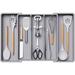 Rebrilliant Katelynn 2" H x 22.4" W x 15" D Flatware & Kitchen Utensil Drawer Organizer Plastic in Gray | 2 H x 22.4 W x 15 D in | Wayfair