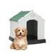 Tucker Murphy Pet™ Deshondra Plastic Outdoor Indoor Dog House Waterproof w/ Air Vents & Elevated Base in Gray | 19.5 H x 25.5 W x 27.5 D in | Wayfair