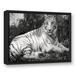 Ebern Designs And White Tiger Framed On Canvas Print Canvas in Black | 17.75 H x 21.75 W x 1.75 D in | Wayfair 4E457263769743298081A3193450523A