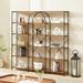 17 Stories Zijada 70.8" H x 70.8" W Steel Library Bookcase in Brown | 70.8 H x 70.8 W x 11 D in | Wayfair 4191B23CA06A4325B2197259588D9066