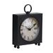 August Grove® Analog Metal Quartz Tabletop Clock Metal in Black/Brown | 6.69 H x 4.8 W x 1.77 D in | Wayfair D6DA65ADA1E3402D9ED43F649BD25BFB
