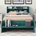 Latitude Run® Platform Bed w/ 2 Drawers, Storage Headboard & Footboard Wood in Green/Brown | 38 H x 55.3 W x 94.1 D in | Wayfair