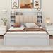 Latitude Run® Aniakudo Wood Queen Size Platform Bed w/ Storage Headboard, Shelves & 2 Drawers Wood in White | 47.2 H x 62.9 W x 91.2 D in | Wayfair