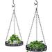 Winston Porter Rishu 2 - Piece Metal Hanging Planter Set Metal in Black | 22.3 H x 12 W x 12 D in | Wayfair C415146B1DB5426787DEB53031001804