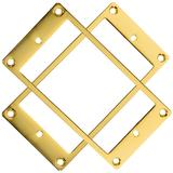 2 Pcs Guitar Pickup Frame Lp Brass Musical Instrument Accessories Pair Gold Metal Electric for