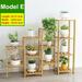 iMeshbean Multifunctional Bamboo Shelf Flower Plant Stand Display Storage Rack Unit Closet Model E