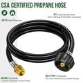 6FT Propane Hose Adapter 1lb to 20lb Propane Tank Hose with QCC1/Type1 for 5-40lb Propane Tanks Propane Adapter Hose fit fo Weber/Coleman/Blackstone Grill Buddy Heater Smoker Camp Stove