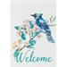 GZHJMY Blue Jay Welcome Garden Flag 28 x 40 Inch Vertical Double Sided Welcome Yard Garden Flag Seasonal Holiday Outdoor Decorative Flag for Patio Lawn Home Decor Farmhous Yard Flags