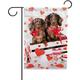 Garden Flag Double Sided Durable Yard Flag Valentine s Day Dachshund Dog Fade Resistant Seasonal Flags Suitable for Outdoor Home Lawn Patio Porch Decorative 28x40 Inch Yard Flags