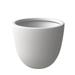 LeisureMod Dahlia Fiberstone and MgO Clay Planter Mid-Century Modern Tapered Round Planter Pot for Indoor and Outdoor (White 13.6 H)