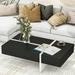 Modern Living Room Wood Coffee Table Rectangle Cocktail Table with High-gloss UV Surface Sofa Side Dining Table Black