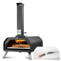 Vivzone 13 Wood Fired Outdoor Pizza Oven Stainless Steel Pellet Pizza Ovens Portable Outdoor Pizza Maker with Pizza Stone for Outside Backyard Camping Picnics