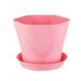 meijuhuga Flower Pot with Tray Drainage Holes PP Resin Hexagon Indoor Outdoor Vegetable Herb Succulent Planter Pot Gardening Supplies