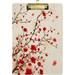 GZHJMY Red Cherry Blossom Flower Vintage Acrylic Clipboard Letter Size 9 x 12.5 Decorative Clipboard with Low Profile Silver Metal Clip for Office School Student Women Whiteboard Clipboards