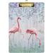 Acrylic Clipboard Pink Flamingos Turquoise Mist A4 Letter Size Clipboards for Students Kids Officers Workers Silver Clip Size 12.5 x 9 Inches Whiteboard Clipboards