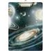 GZHJMY Alien Planet Solar System Galaxy in Space Clipboards for Kids Student Women Men Letter Size Plastic Low Profile Clip 9 x 12.5 in Silver Clip Whiteboard Clipboards