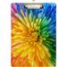 GZHJMY Rainbow Flower Colorful Floral Clipboards for Kids Student Women Men Letter Size Plastic Low Profile Clip 9 x 12.5 in Sliver Clip Whiteboard Clipboards