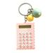 rygai Mini Portable Calculator Bell Decor Keychain Cartoon Buscuit Shape 8 Digits Legible LCD Display Durable Keys Battery-operated Mechanical Switch Calculator Aesthetic Calculator Key Holder