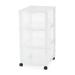 Gracious Living Classic 3 Drawer Organizer Plastic Storage Cart White