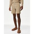 M&S Mens Cotton Rich Loungewear Shorts - Sand, Sand,Light Blue