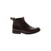 FRYE Ankle Boots: Chelsea Boots Chunky Heel Casual Burgundy Solid Shoes - Women's Size 6 1/2 - Round Toe