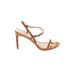 Sam Edelman Heels: Tan Print Shoes - Women's Size 8 1/2 - Open Toe