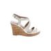 Charles by Charles David Wedges: White Print Shoes - Women's Size 9 1/2 - Open Toe