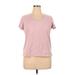 Calvin Klein Performance Active T-Shirt: Pink Solid Activewear - Women's Size X-Large