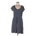 Columbia Casual Dress - A-Line Scoop Neck Short sleeves: Blue Print Dresses - Women's Size Medium