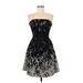H&M Casual Dress - Fit & Flare Strapless Sleeveless: Black Dresses - New - Women's Size 8