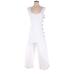 Habitual Jumpsuit Scoop Neck Sleeveless: White Print Jumpsuits - Women's Size 10
