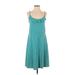 Ann Taylor LOFT Casual Dress - A-Line Scoop Neck Sleeveless: Teal Solid Dresses - Women's Size Small