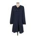 Draper James Casual Dress - Mini Cowl Neck Long sleeves: Blue Polka Dots Dresses - Women's Size Small