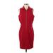 Sharagano Casual Dress - Sheath Collared Sleeveless: Red Print Dresses - Women's Size 4