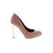 Boutique 9 Heels: Slip On Stilleto Minimalist Tan Solid Shoes - Women's Size 9 1/2 - Round Toe