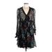 Maeve Casual Dress - Mini V Neck 3/4 sleeves: Black Dresses - Women's Size 6