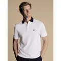 Charles Tyrwhitt England Rugby Contrast Collar Short Sleeve Pique Polo Shirt