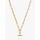 Orelia Luxe Linear Link T-Bar Drop Chain Necklace, Gold