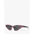 Prada PR 12VS Women's Cat's Eye Sunglasses, Camouflage Pink/Grey
