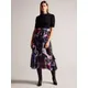 Ted Baker Rowana Fitted Knit Bodice Dress With Ruffle Skirt, Black