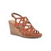 Women's Flaming Sandal by White Mountain in Orange Fabric (Size 7 M)