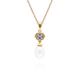 Gemondo Modern Pearl & Blue Topaz Hexagon Drop Pendant Necklace in Gold Plated Sterling Silver 270P030205925 White One Size