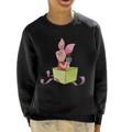 Disney Christmas Piglet In Gift Box Design Kid's Sweatshirt Black X-Small (3-4 yrs)