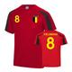UKSoccerShop Belgium Sports Training Jersey (Tielemans 8) Red/Black XSB (3-4 Years)