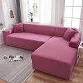 Slowmoose Tight Wrap Sofa Cover Elastic Sofa Cover L Style Sectional Corner Sofa 1-seat 90-140cm / Rose