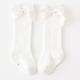 Slowmoose High Knee Socks With Bow Pattern white thick 12M