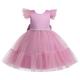 Keluosi Girls Dresses Bridesmaid Dress Kid Anniversary Floral School Dresss Coral red 6-7 Years