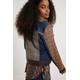 Desigual Almu Denim & Tartan Jacket Faux Fur Collar 20WWED22 Blue 42 / UK 14