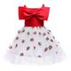 Keluosi Girls Embroidery Flower Dresses, Birthday Wedding Party Princess Dress For Girl Wine-red 3-4 Years